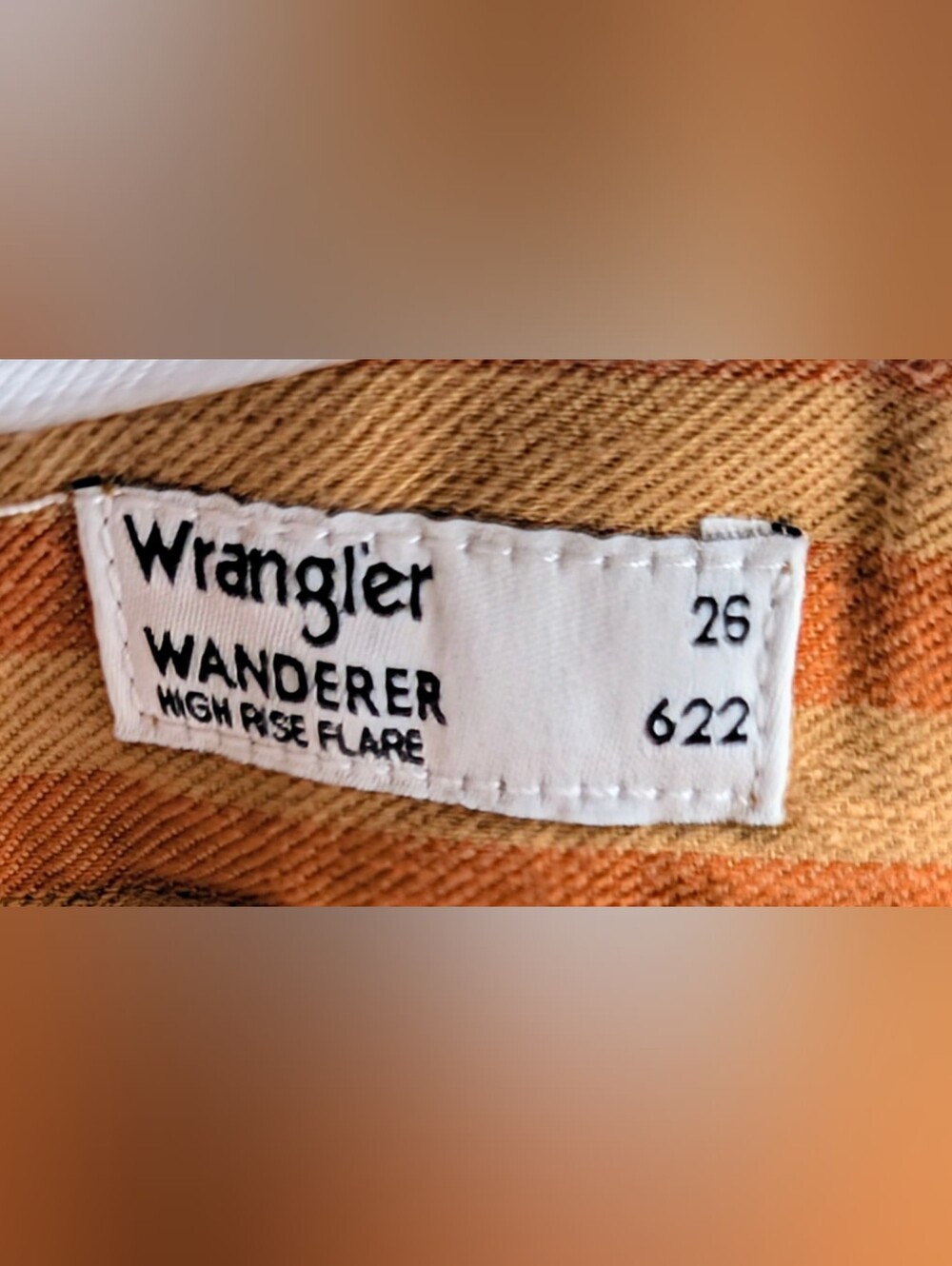 Wrangler Wanderer 622 High Rise Flare Orange Stripe Festival Jeans NWT - Picture 11 of 11
